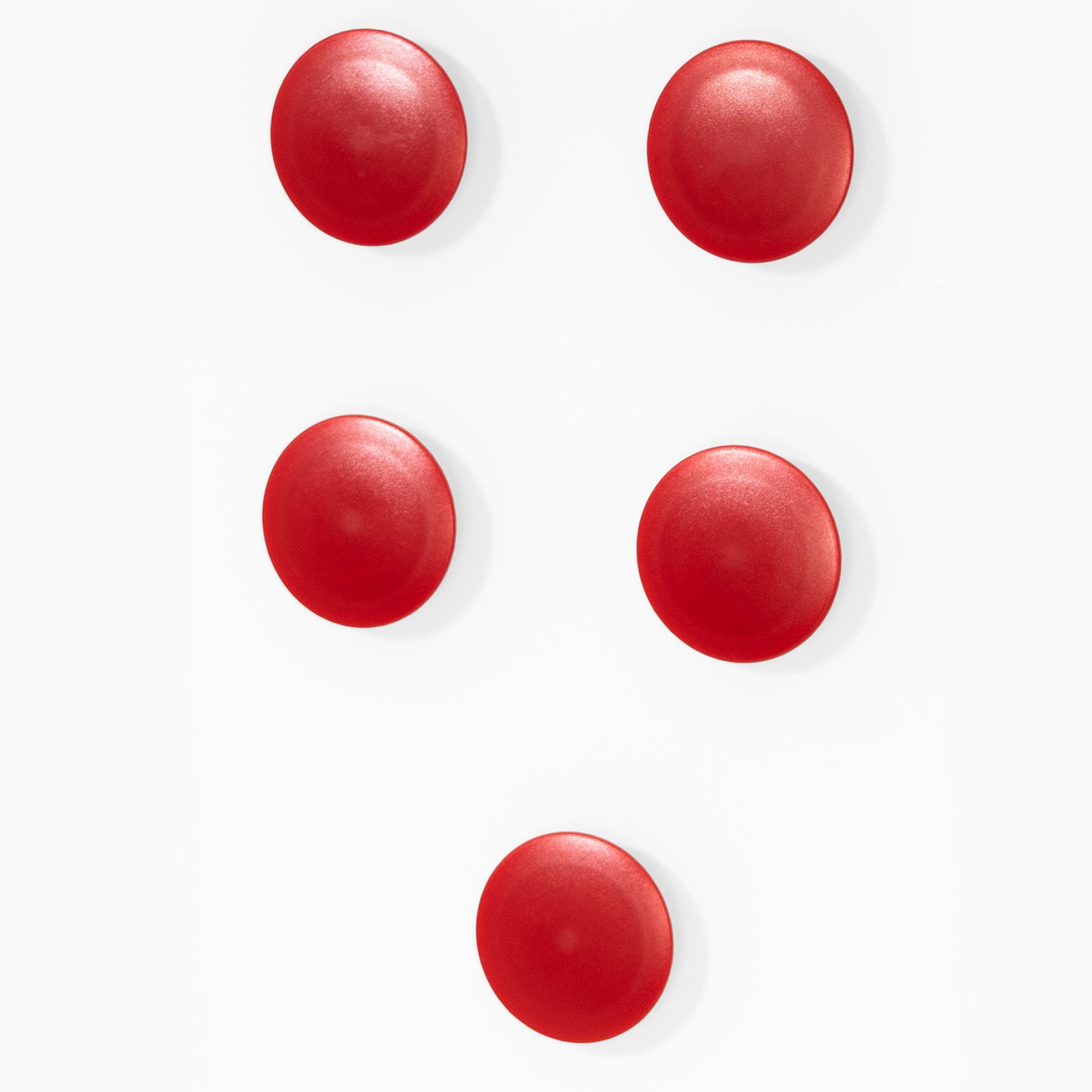 High Powered Magnets for Glass Dry-Erase Boards, Set of 5 Red. 