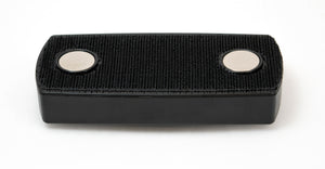 Black Magnetic Erasers for Glass Dry Erase Boards. Neodymium magnets for a secure hold. Replaceable felt backing .