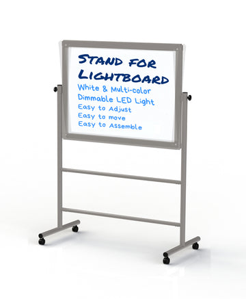 Audio-Visual Direct Glass Dry-Erase Board Mobile Stand - Light Up Board 5' x 3.4' Stand Only