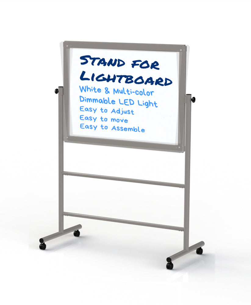 Audio-Visual Direct Glass Dry-Erase Board Mobile Stand - Light Up Board.
