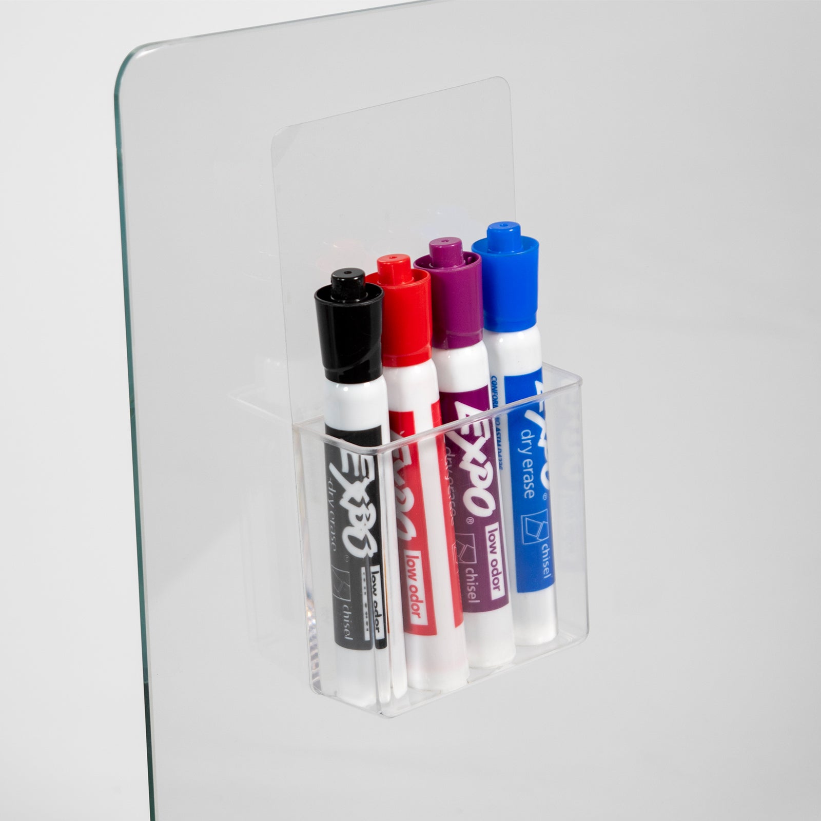 Reusable Clear Marker Holder, Set of 2. For Non-magnetic boards. 