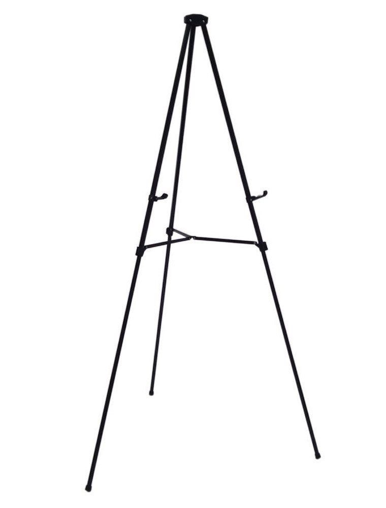 Audio-Visual Direct Lightweight Aluminum Telescoping Display Easel, 70 Inches, Black. Height Adjustable with art holders for posters. 