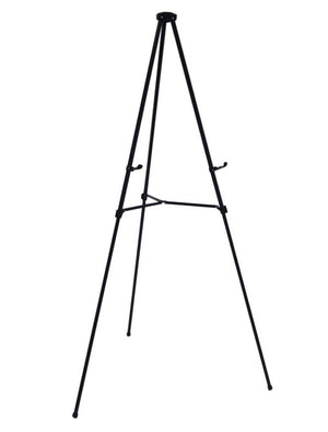 Audio-Visual Direct Lightweight Aluminum Telescoping Display Easel, 70 Inches, Black. Height Adjustable with art holders for posters. 
