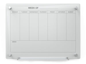 Magnetic Weekly Calendar Dry- Erase Board Set - Includes Board, Magnets, and Marker Tray