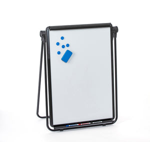 Magnetic Dry-Erase Presentation Easel (25" x 36"). Shown Fully Folded down for storage mode. 