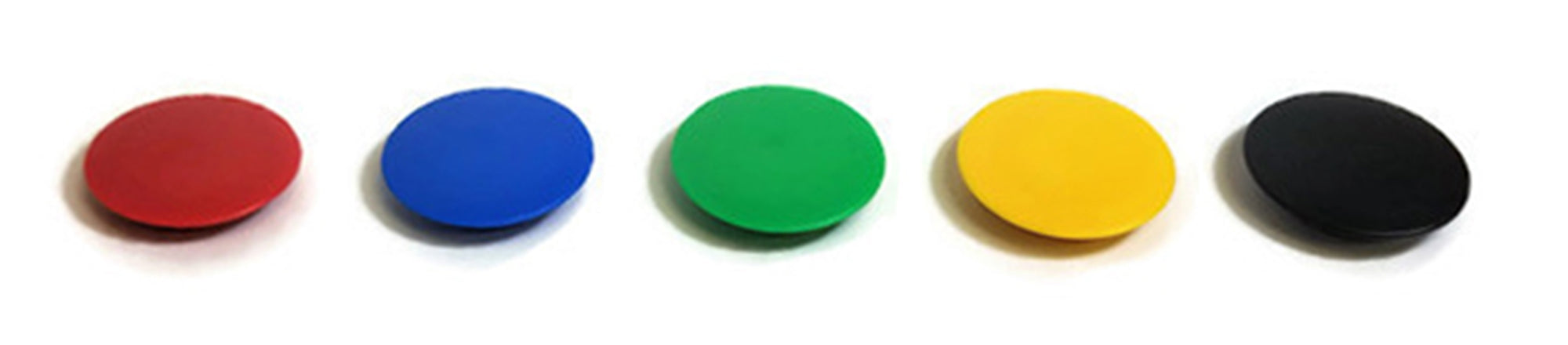 High Powered Magnets for Glass Dry-Erase Boards, Set of 5 Mixed Colors. 
